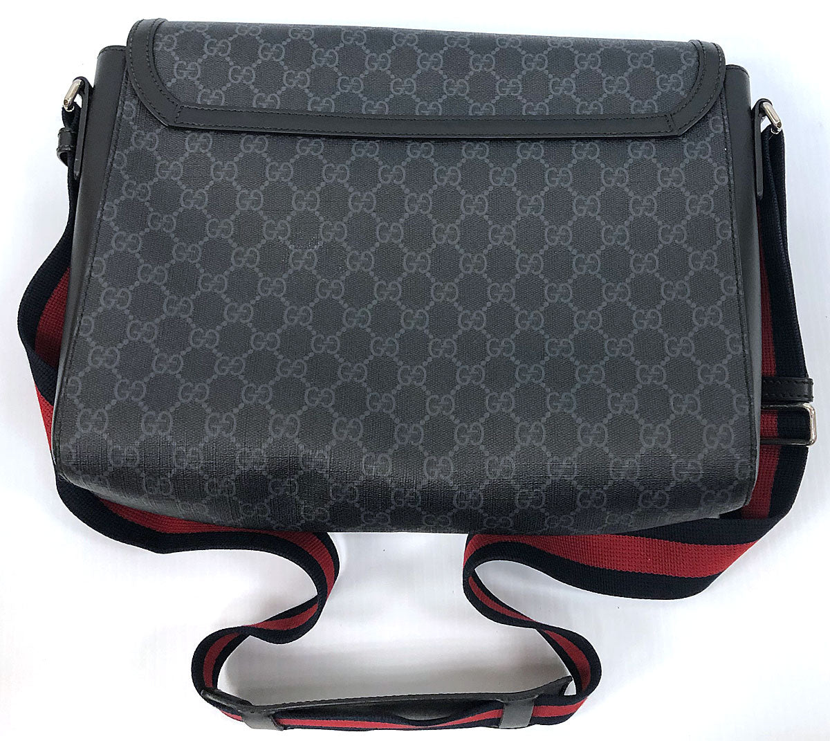 Gucci Small Leather GG Supreme Web Messenger Bag