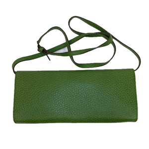 Gucci Bamboo Green Leather Clutch