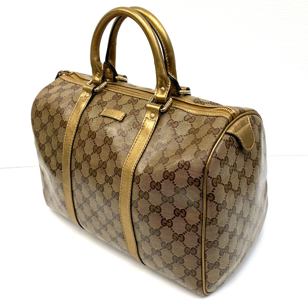 Gucci Joy GG Supreme Crystal Gold Boston Bag - Chicago Pawners & Jewelers