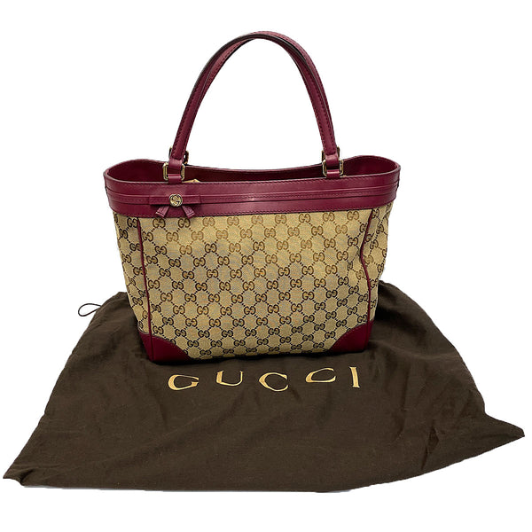 Gucci GG Mayfair Tote Beige/Cherry - Chicago Pawners & Jewelers