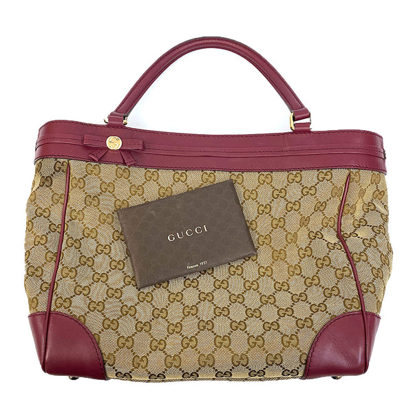 Gucci GG Mayfair Tote Beige/Cherry - Chicago Pawners & Jewelers