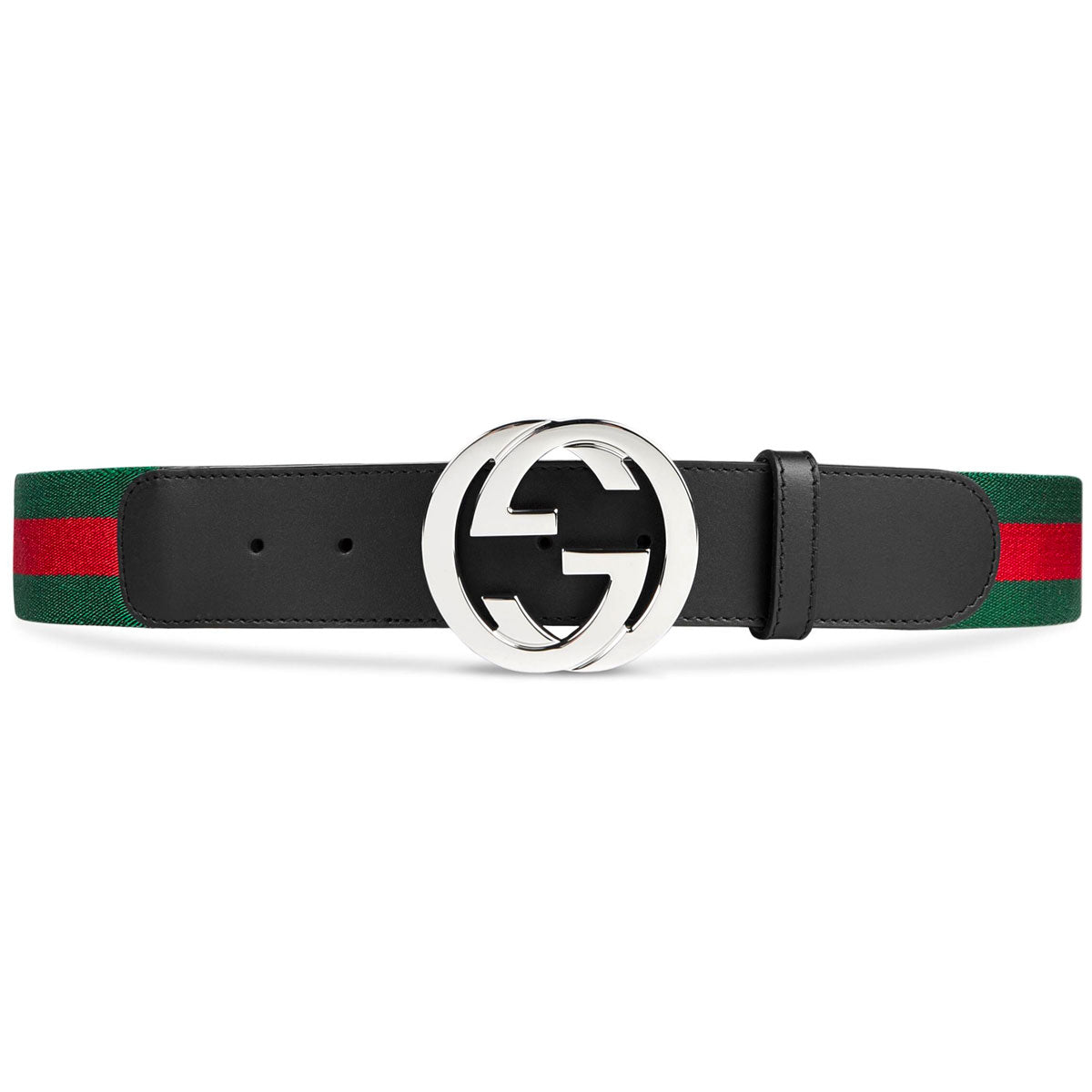 Gucci Green & Red Web Belt with G Buckle Gucci Green & Red Web Belt with G Buckle