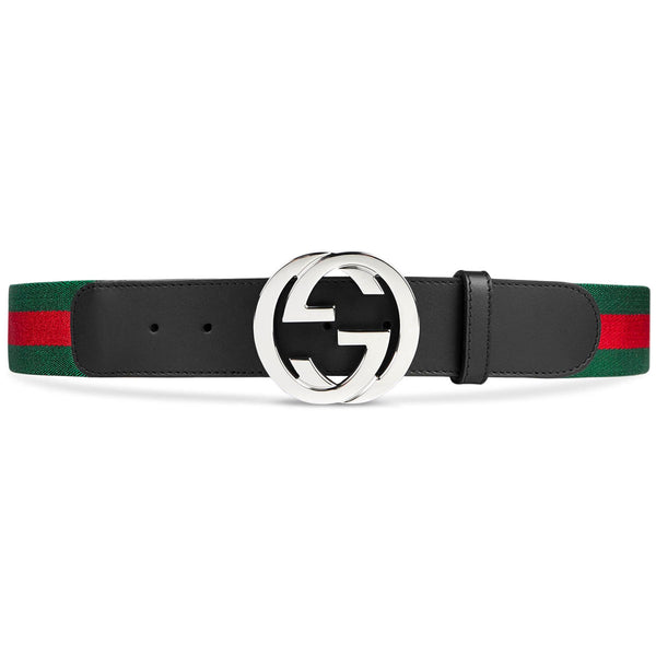 Gucci Green & Red Web Belt with G Buckle - Chicago Pawners & Jewelers