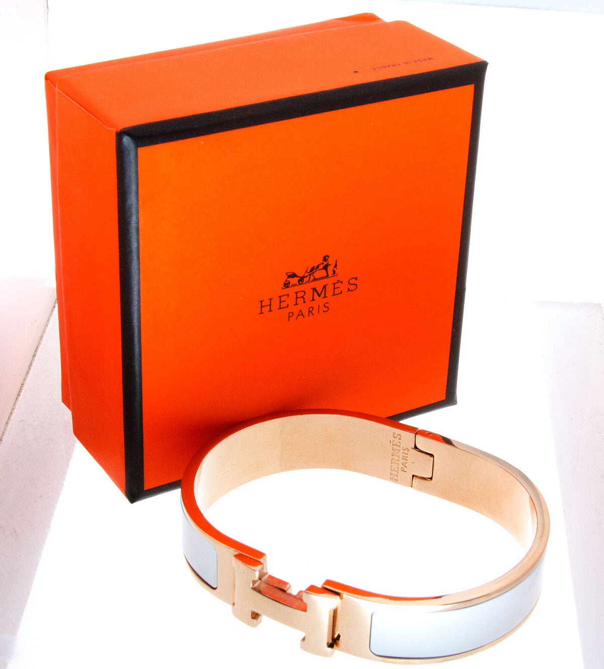 Hermes Clic H White Enamel Bracelet Chicago Pawners Jewelers