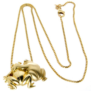 Loving Frogs Gold & Diamond Pendant with Chain - Chicago Pawners & Jewelers