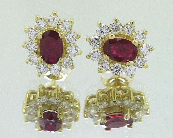2.30ct Ruby & Diamond Earrings - Chicago Pawners & Jewelers