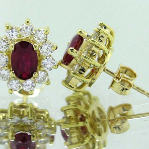 2.30ct Ruby & Diamond Earrings - Chicago Pawners & Jewelers