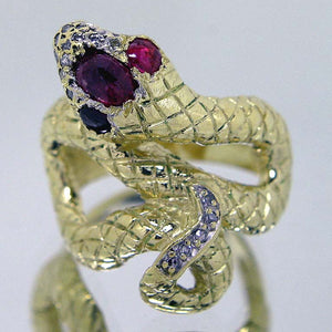 Designer Ruby & Diamond Snake Ring in 18KT Gold - Chicago Pawners & Jewelers