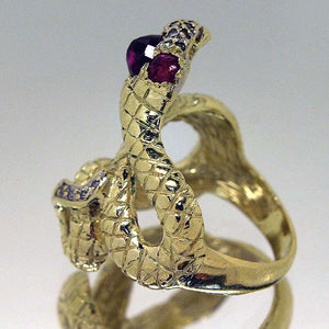 Designer Ruby & Diamond Snake Ring in 18KT Gold - Chicago Pawners & Jewelers