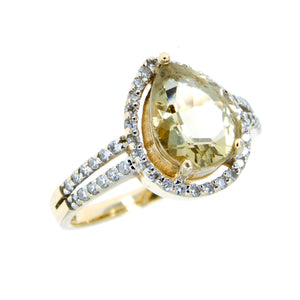 Lemon Citrine & Diamond Ring by Kristina - Chicago Pawners & Jewelers