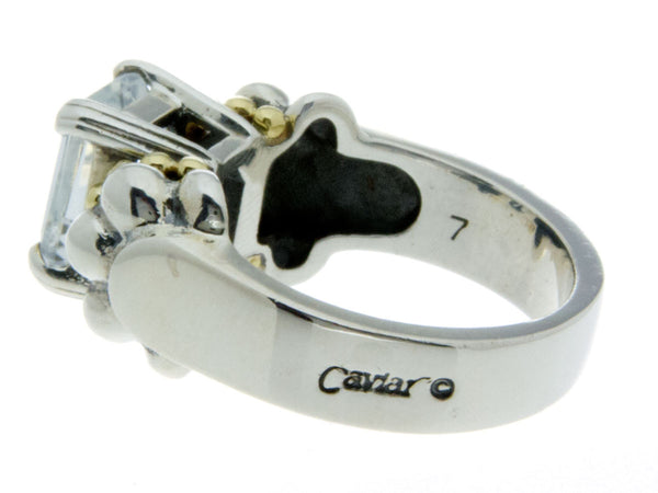 Lagos Signature Caviar White Topaz Ring - Chicago Pawners & Jewelers