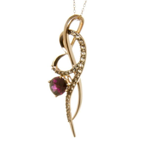 LeVian Amethyst & Chocolate Quartz Rose Gold Necklace - Chicago Pawners & Jewelers