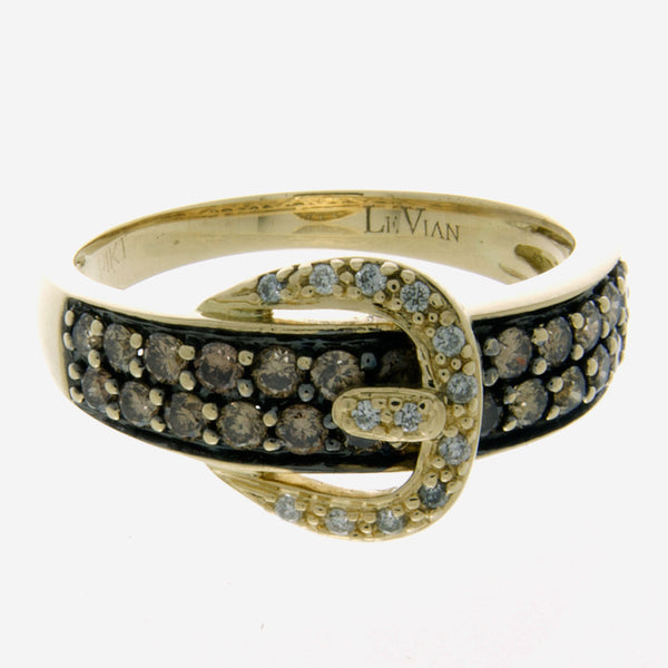 LeVian Chocolate Diamond Buckle Ring - Chicago Pawners & Jewelers