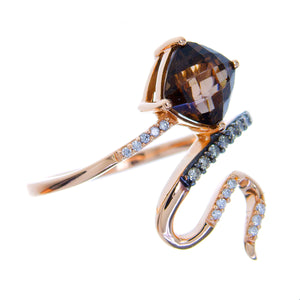 LeVian Chocolate Quartz & Diamond Snake Ring - Chicago Pawners & Jewelers