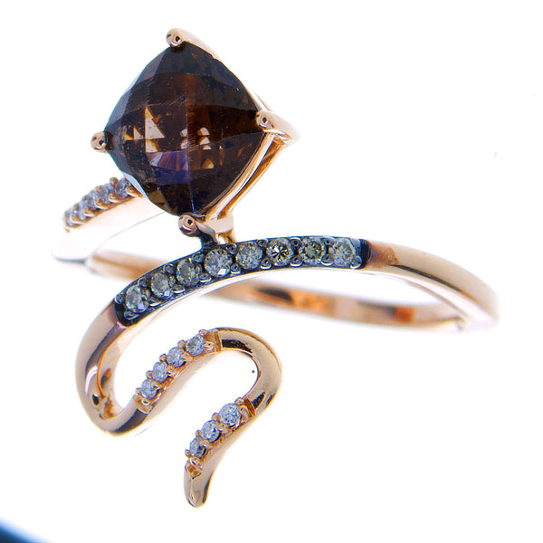 LeVian Chocolate Quartz & Diamond Snake Ring - Chicago Pawners & Jewelers