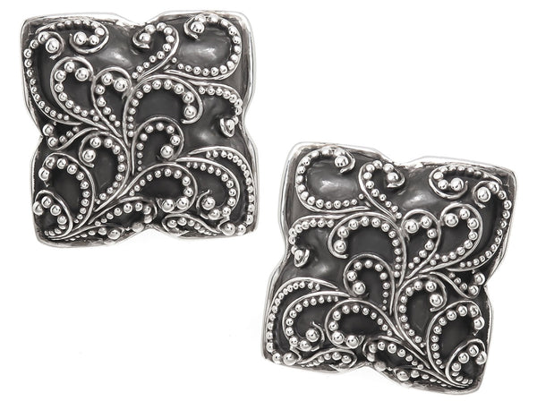 Lois Hill Scroll Caviar Bead Ear Clips - Chicago Pawners & Jewelers