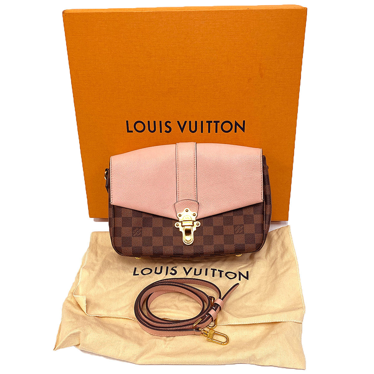 Louis Vuitton Clapton Damier Ebene Crossbody Bag Magnolia