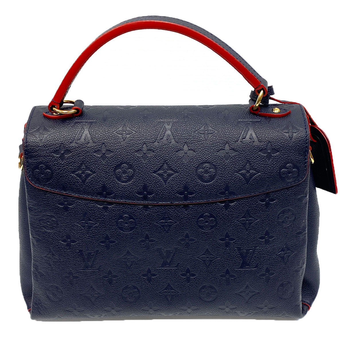 Georges MM bag in blue imprint leather