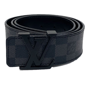 Louis Vuitton LV Initiales Reversible Belt Monogram Eclipse Taiga 40MM Black  for Men