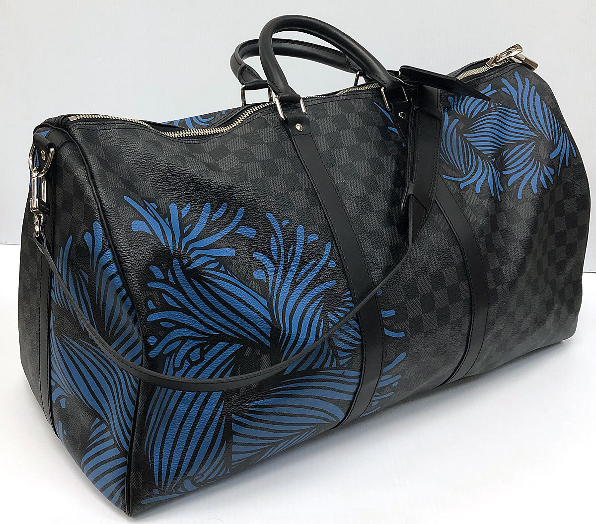 Louis Vuitton Keepall Bandouliere 55 Damier Nemeth Blue Rope Weekend Travel  Bag