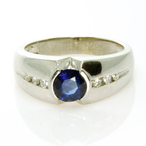 Men's 1.65ct Sapphire & Diamond Ring - Chicago Pawners & Jewelers