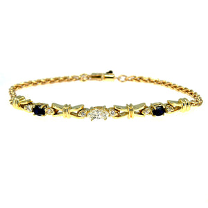 18K Diamond & Sapphire Bracelet - Chicago Pawners & Jewelers