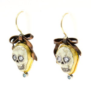 Skull & Bows Diamond Earrings by Melinda Risk - Chicago Pawners & Jewelers