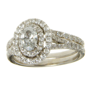 Neil Lane 1.85ct Oval Diamond Halo Bridal Set - Chicago Pawners & Jewelers