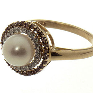 Pearl & Champagne Diamond Ring - Chicago Pawners & Jewelers