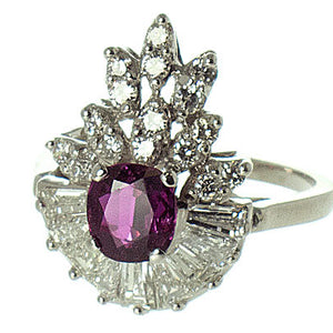 1950s Pink Tourmaline & Diamond Cocktail Ring - Chicago Pawners & Jewelers
