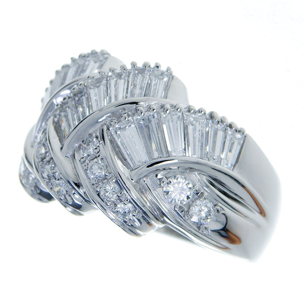 Platinum 1.70ct Round & Baguette Diamond Band Ring - Chicago Pawners & Jewelers