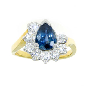 Platinum & 18kt Gold Sapphire & Diamond Ring - Chicago Pawners & Jewelers