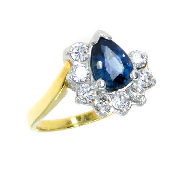 Platinum & 18kt Gold Sapphire & Diamond Ring