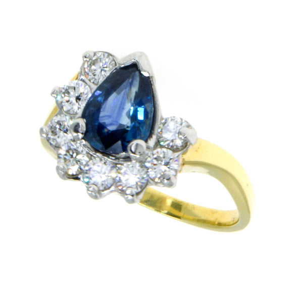Platinum & 18kt Gold Sapphire & Diamond Ring