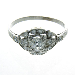 Art Deco Platinum Diamond Engagement Ring - Chicago Pawners & Jewelers