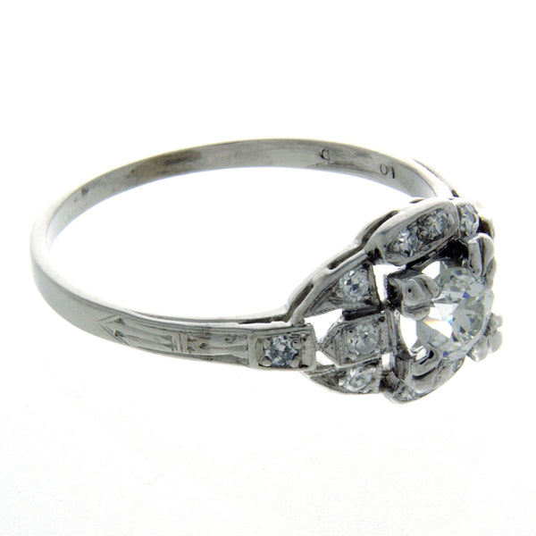 Art Deco Platinum Diamond Engagement Ring - Chicago Pawners & Jewelers