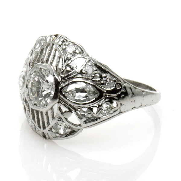 Art Deco Platinum & Diamond Engagement Ring - Chicago Pawners & Jewelers