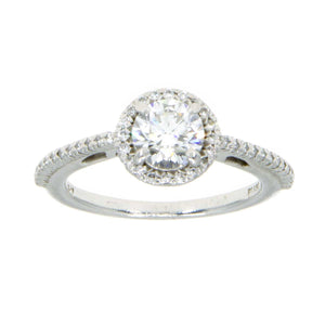 1.02ct Diamond Halo Engagement Ring - G.I.A. Certified - Chicago Pawners & Jewelers