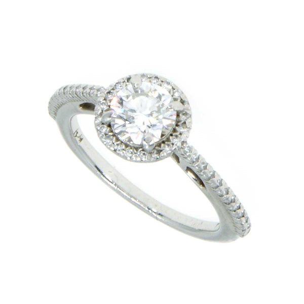 1.02ct Diamond Halo Engagement Ring - G.I.A. Certified