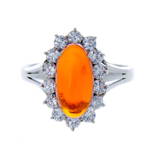 Mexican Fire Opal & Diamond Ring - Chicago Pawners & Jewelers