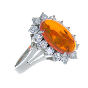 Mexican Fire Opal & Diamond Ring - Chicago Pawners & Jewelers