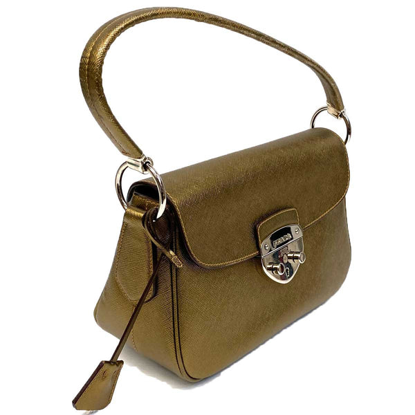 Prada Bronze Saffiano Lux 1 Shoulder Bag - Chicago Pawners & Jewelers