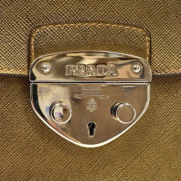 Prada Bronze Saffiano Lux 1 Shoulder Bag - Chicago Pawners & Jewelers