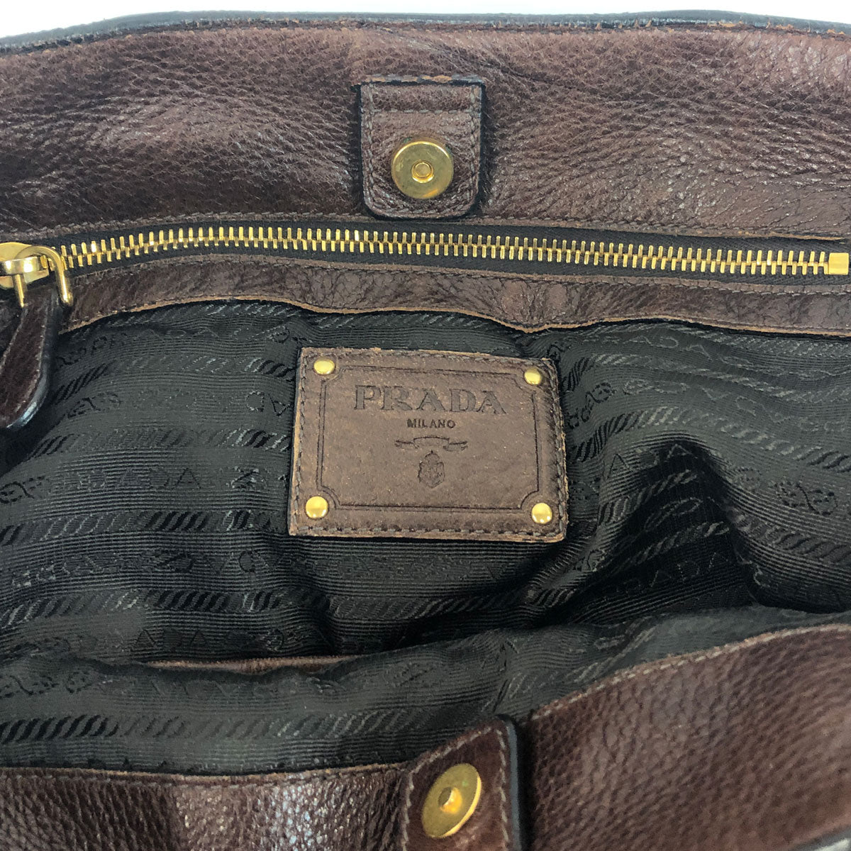 Prada Brown Cervo Antik Deerskin Large Shoulder Bag at Jill's Consignment