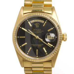 Rolex Day-Date President with Black Tapestry Dial - Chicago Pawners & Jewelers