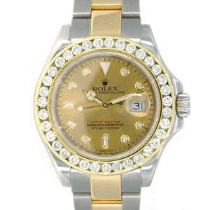 Rolex Yacht-Master SS/18K with Diamond Dial & Bezel - Chicago Pawners & Jewelers