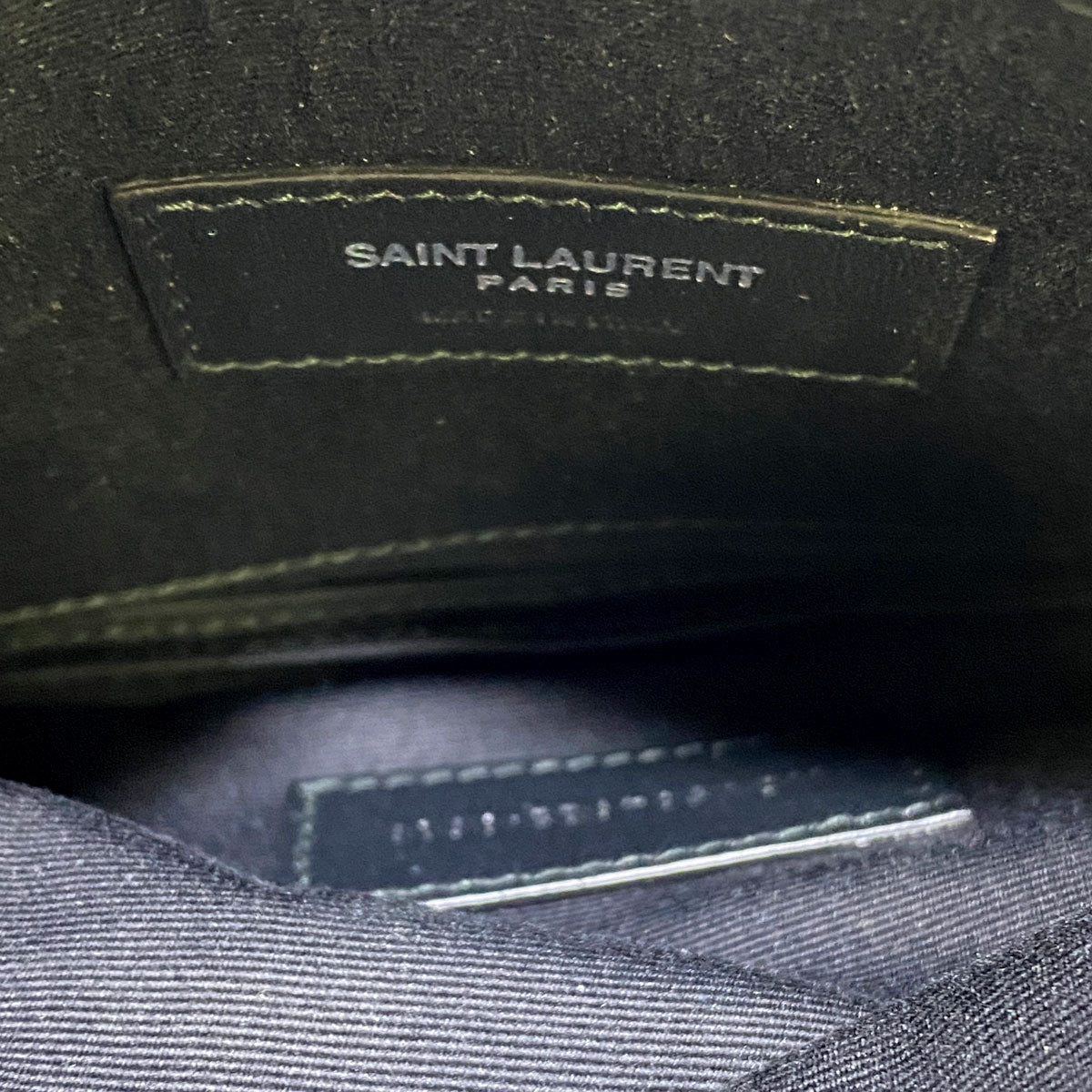 Saint Laurent Monogramme Grain de Poudre Bill Pouch Wallet Black