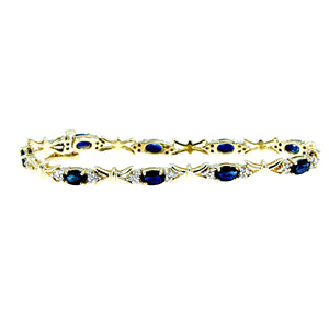 14K Sapphire & Diamond Bracelet - Chicago Pawners & Jewelers