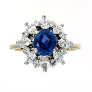 1950s 3.00ct Sapphire & Diamond Ring - Chicago Pawners & Jewelers