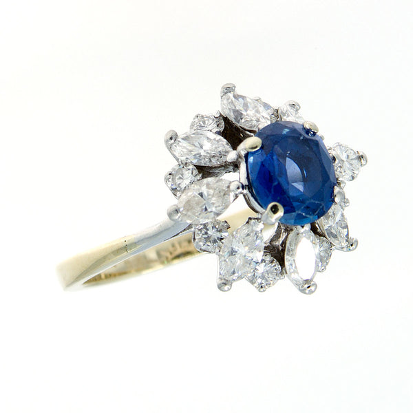 1950s 3.00ct Sapphire & Diamond Ring